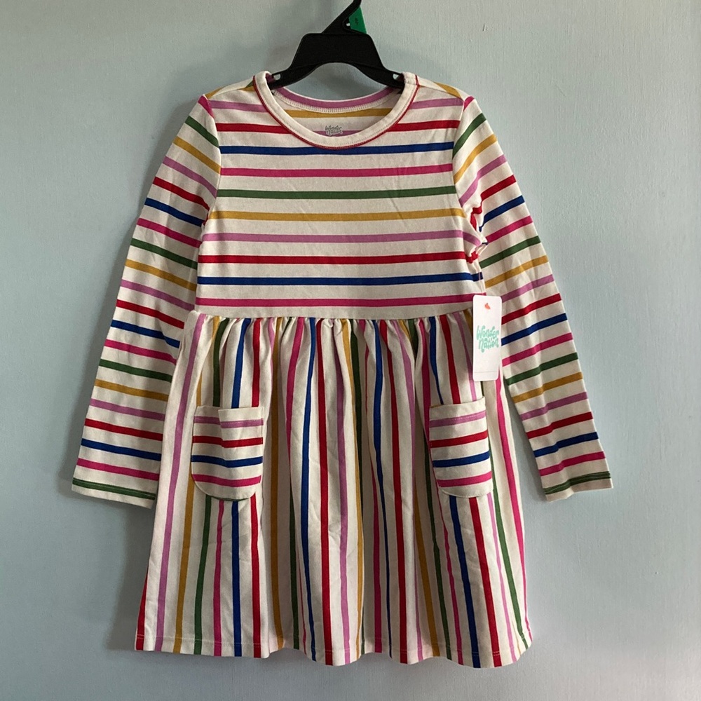 Wonder Nation Multicolor Striped Long Sleeve Dress Size 5T